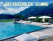 Das „Kaiserblick“ in Ellmau in Tirol präsentiert sich jetzt als Vier-Sterne-Superior Hotel – mit Tirol’s wohl schönstem Infinity-Pool auf der Dachterrasse Die perfekte Adresse auch für Golfer (©Foto: Das Kaiserblik)